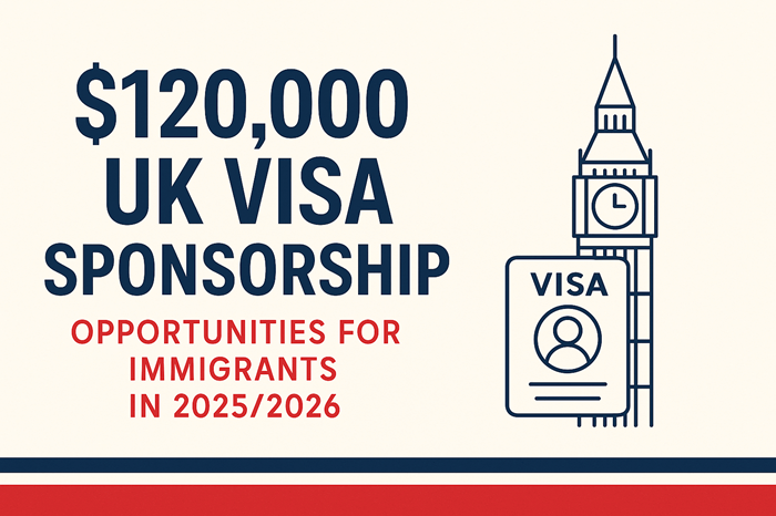 $120,000 UK Visa Sponsorship Opportunities for Immigrants in 2025/2026
